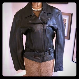 Ladies Leather Biker Jacket